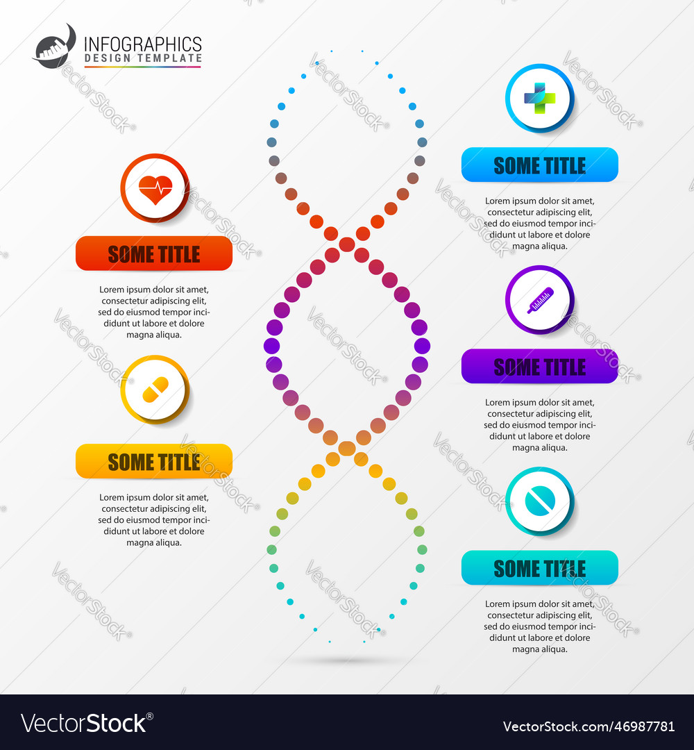 Infographic template with dna structure science