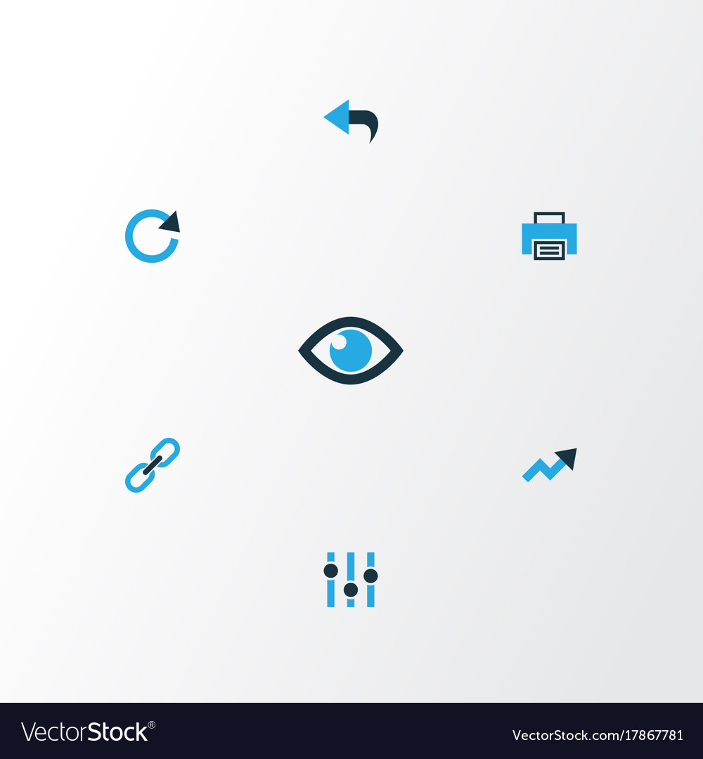 Interface colorful icons set collection of return