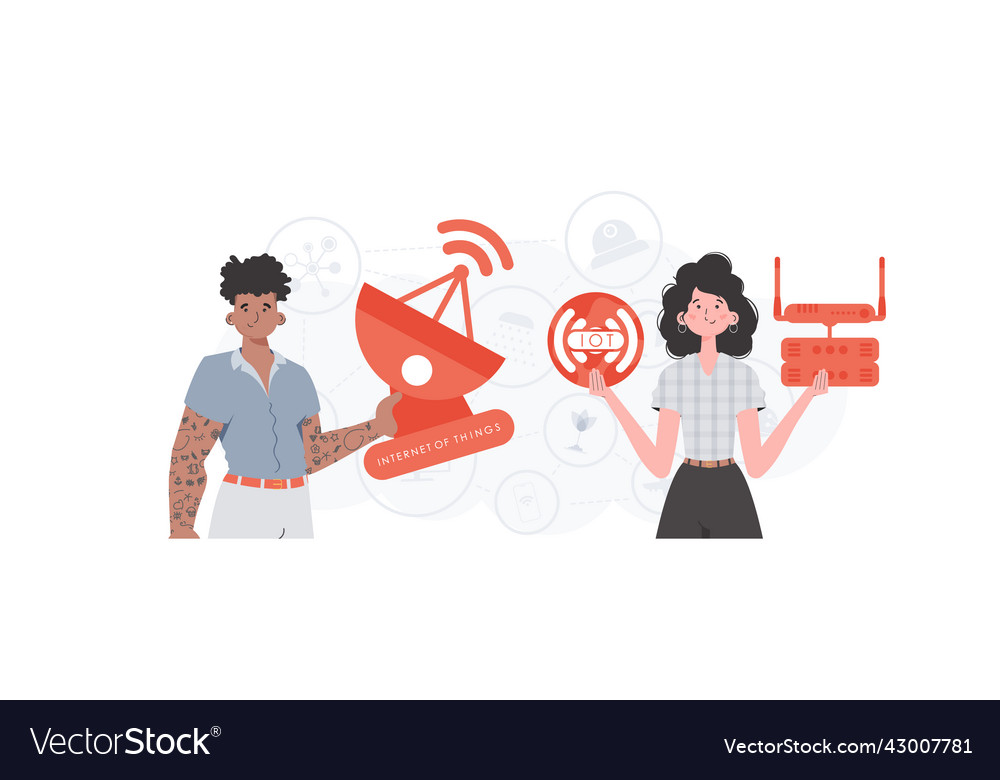 Internet of things and automation concept vector image Internet of things and automation concept
