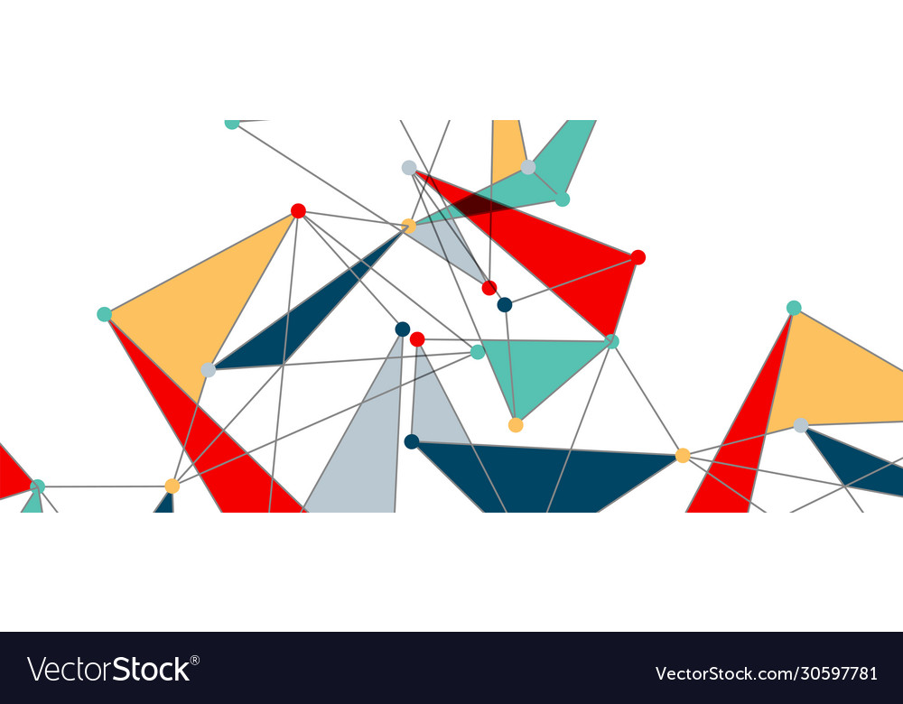 Line points connections triangular technology vector image Line points connections triangular technology