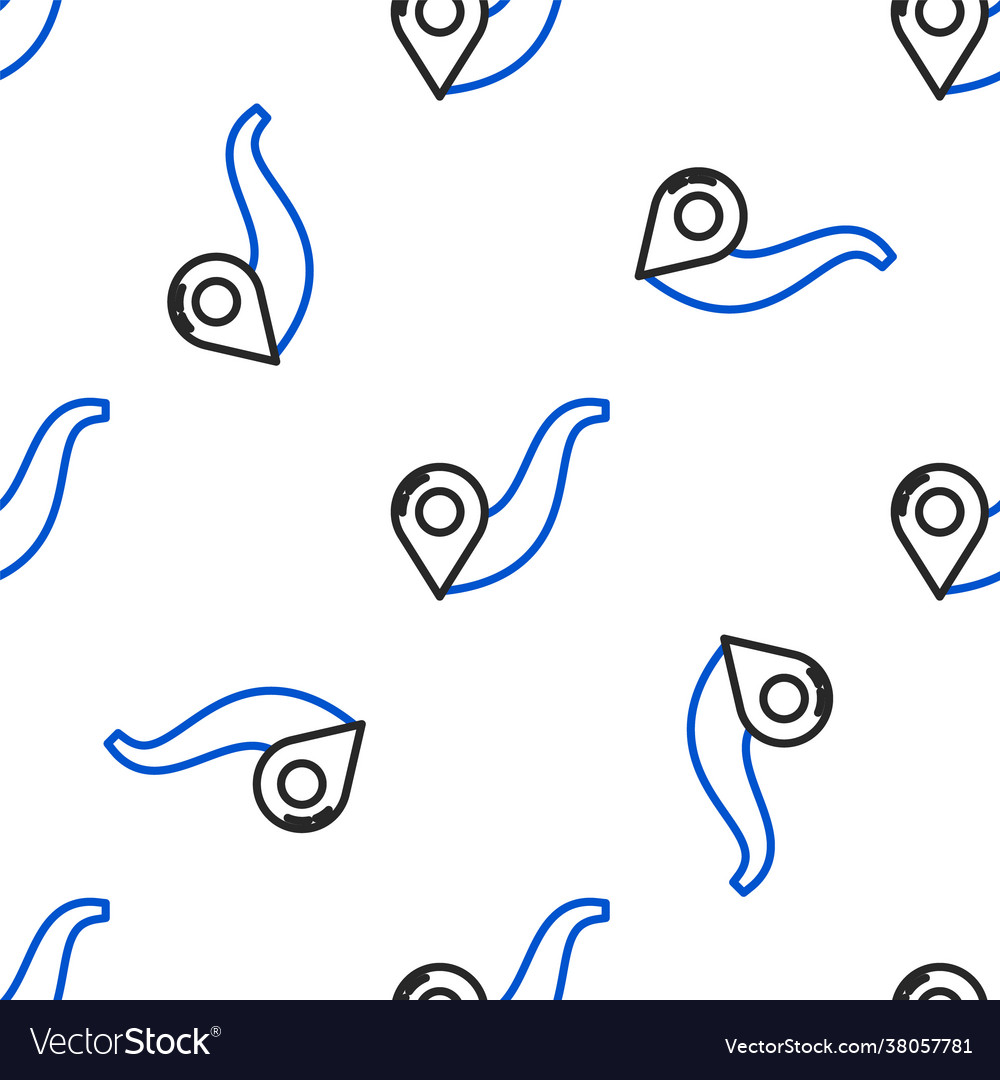 Line route location icon isolated seamless pattern vector image Line route location icon isolated seamless pattern