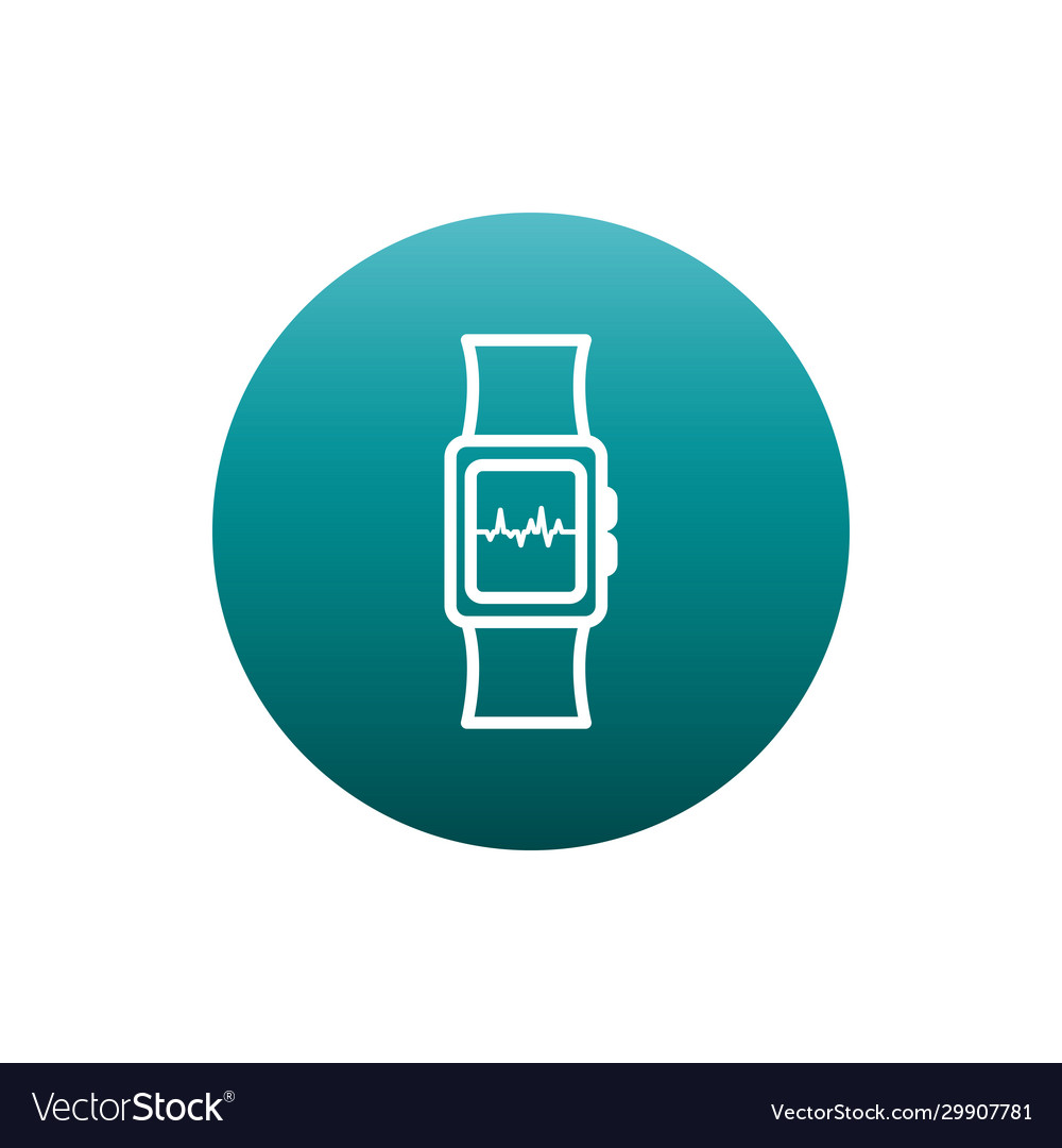 Pulse inside smartwatch block gradient style icon