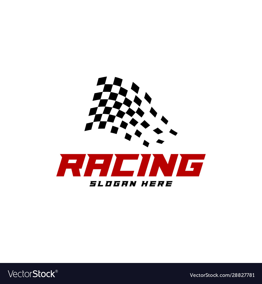 Race flag logo icon racing concept modern