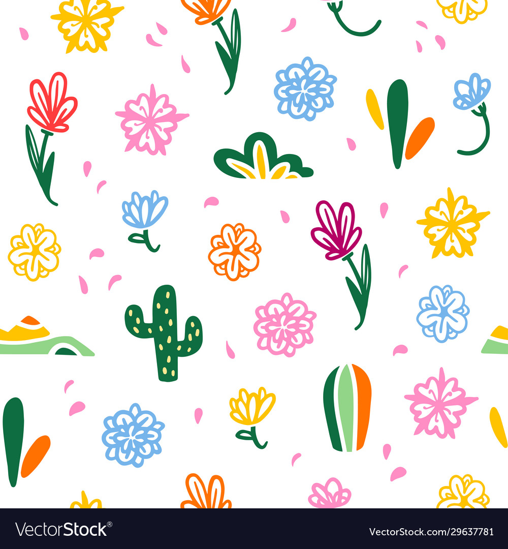 Seamless pattern with mexico traditional decor