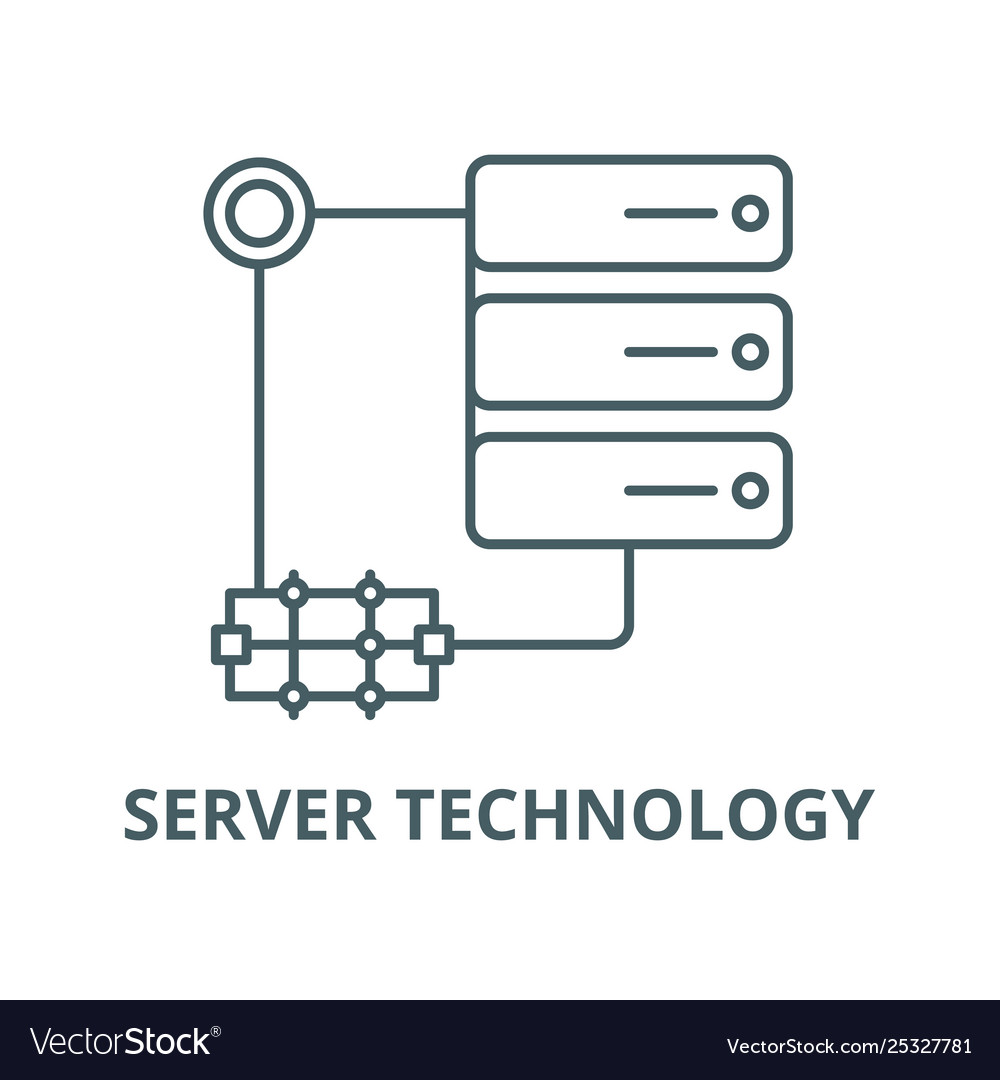 Server technology line icon linear concept vector image Server technology line icon linear concept
