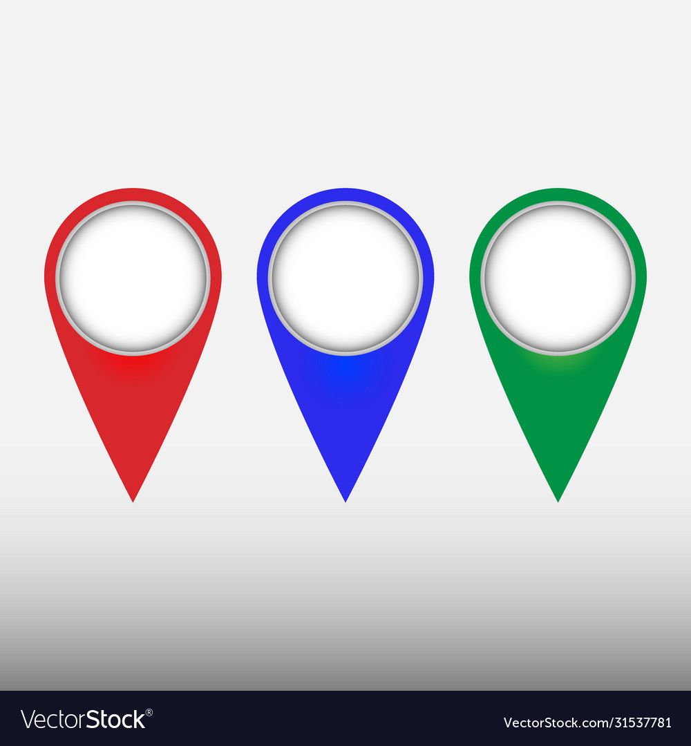 Set bright map pointers vector image Set bright map pointers