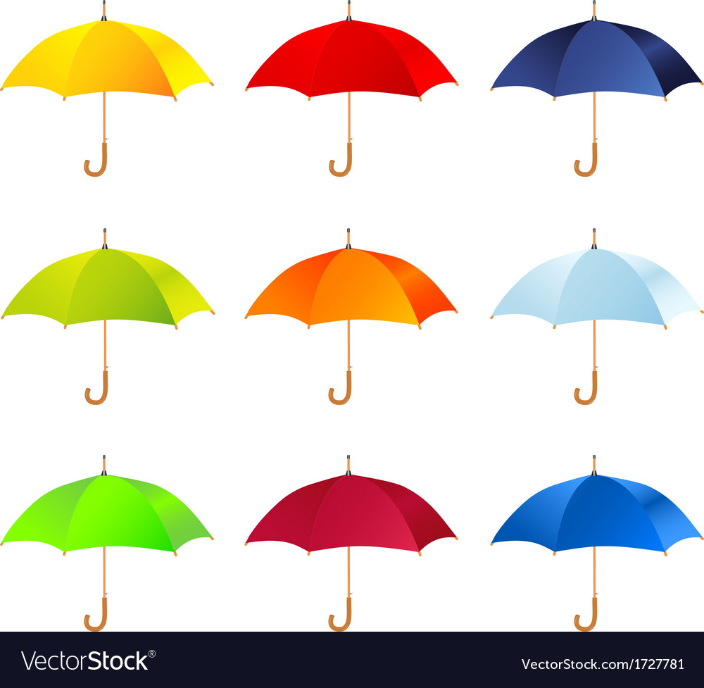 Set of umbrellas Royalty Free Vector Image - VectorStock