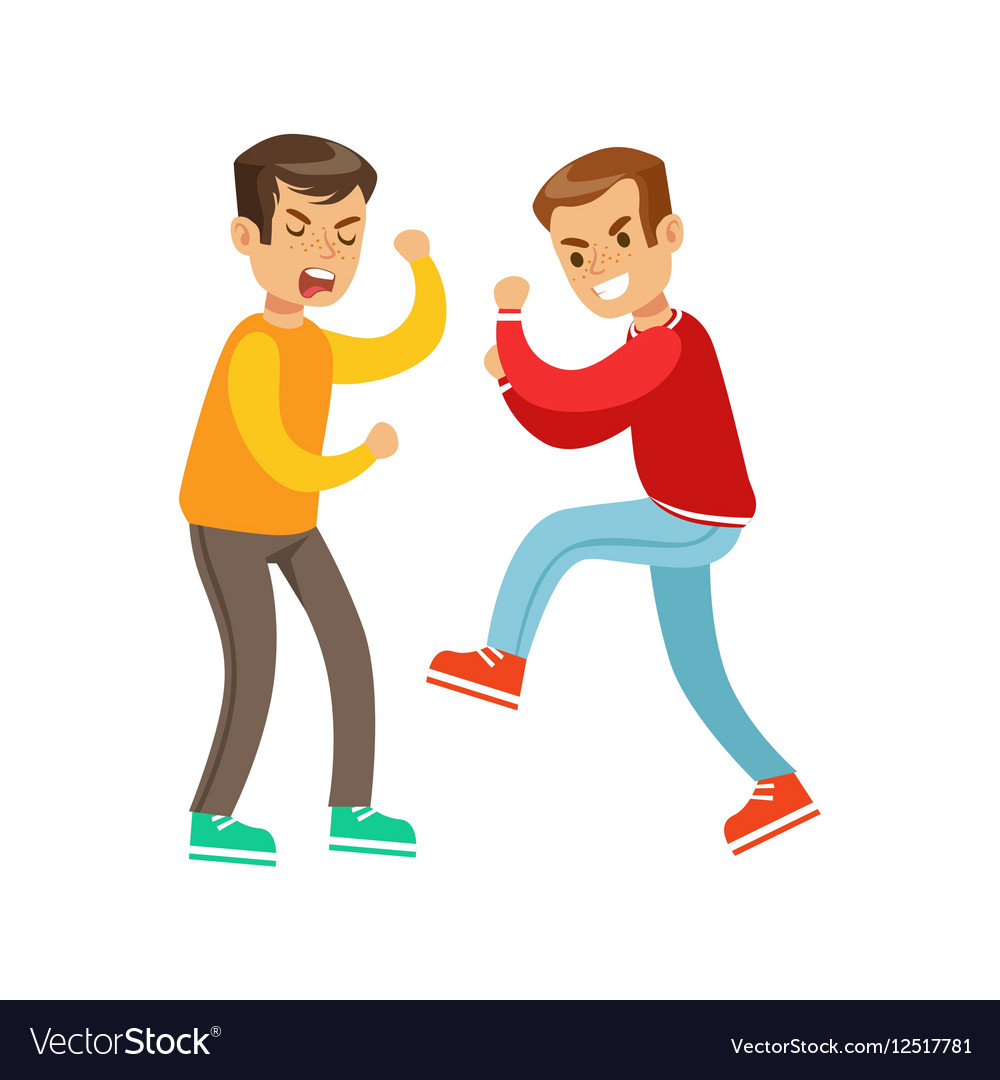 Fighting boys Royalty Free Vector Image - VectorStock