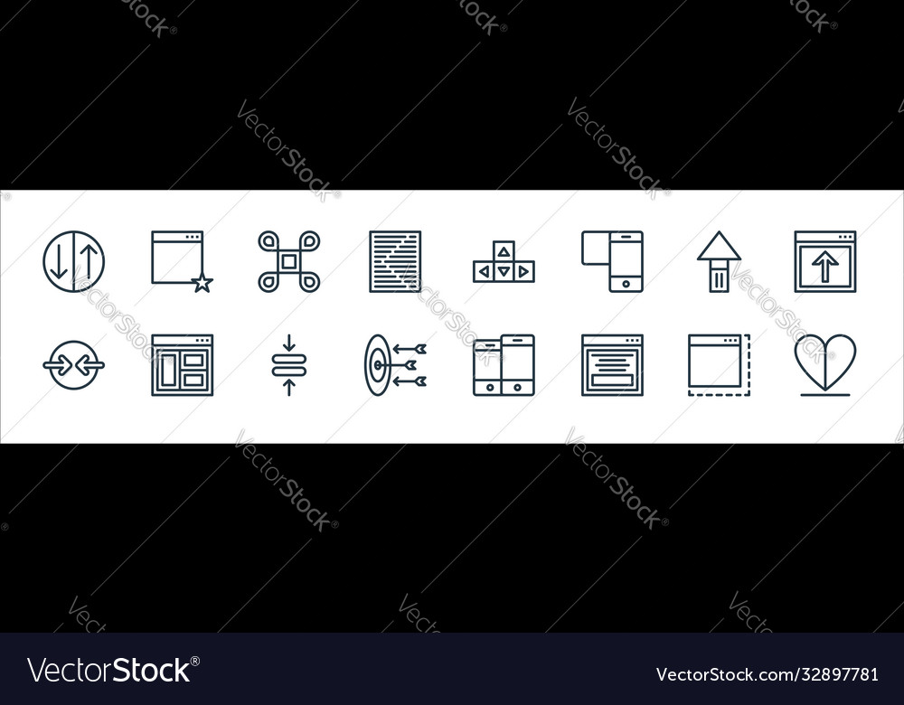 User interface line icons linear set quality vector image User interface line icons linear set quality
