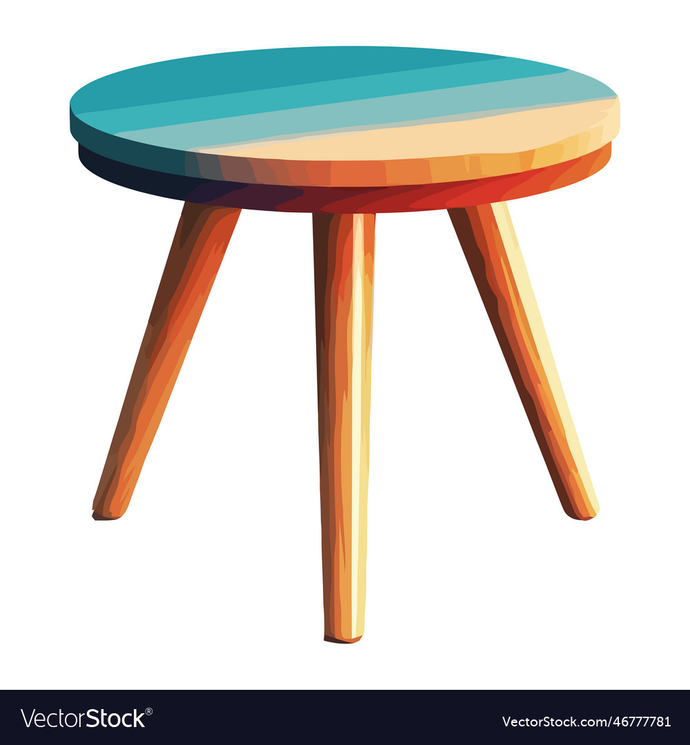 Wooden stool with circle pattern Royalty Free Vector Image