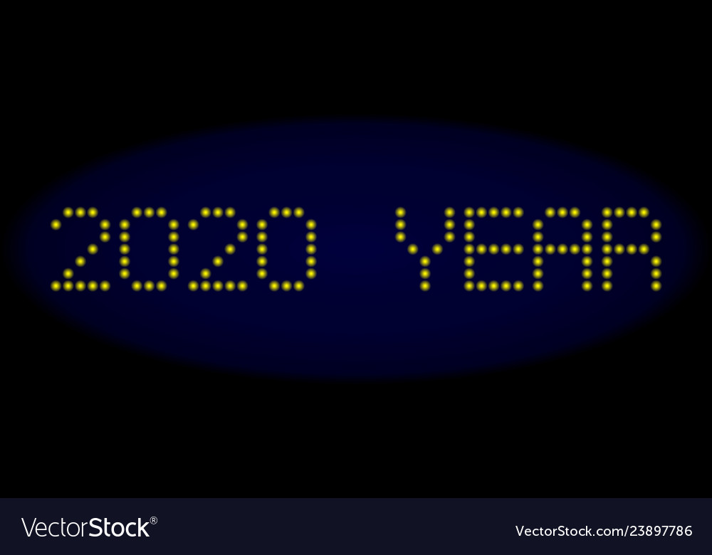 2020 year led style message with glowing dots