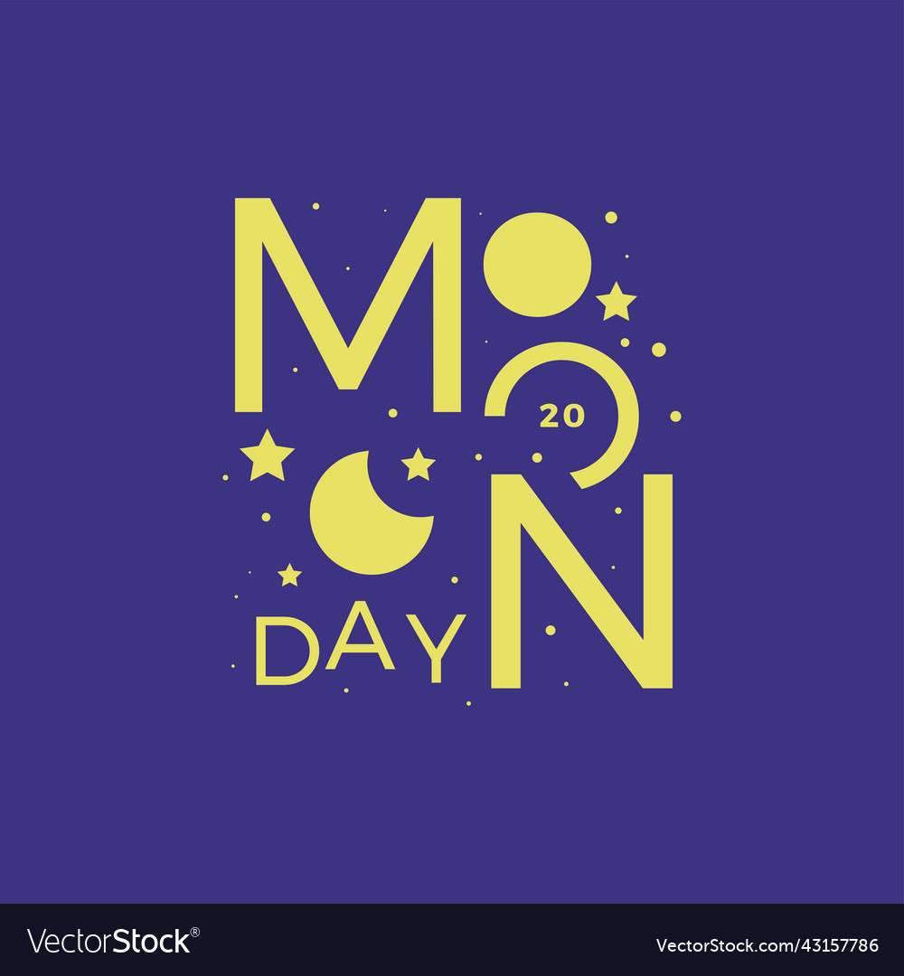 Design for celebrating international moon day vector image Design for celebrating international moon day