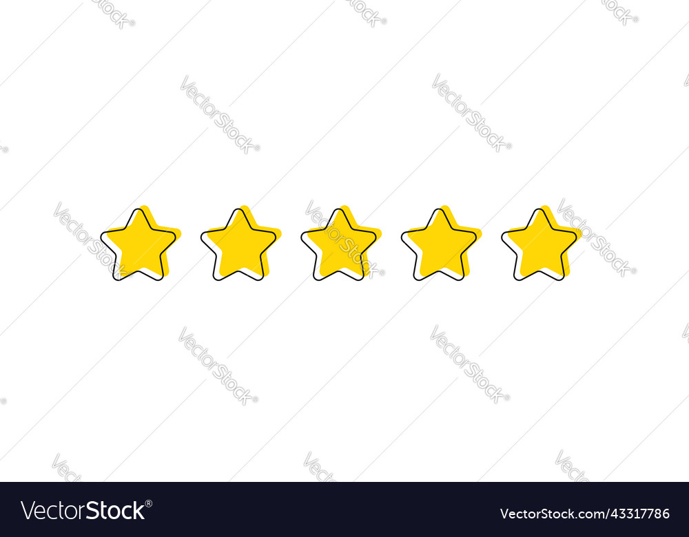 Five stars customer feedback yellow stars Vector Image