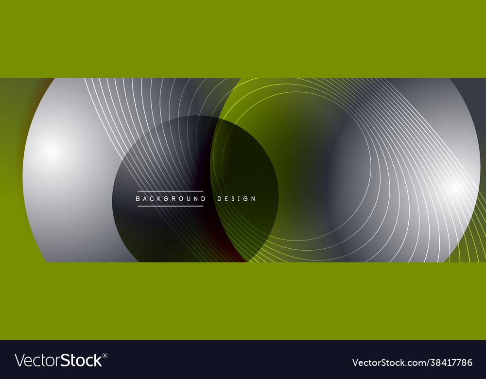 Gradient circles with shadows techno vector image Gradient circles with shadows techno