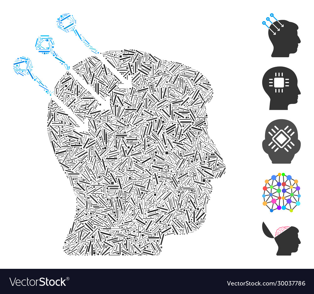 Hatch mosaic neural interface connectors vector image Hatch mosaic neural interface connectors