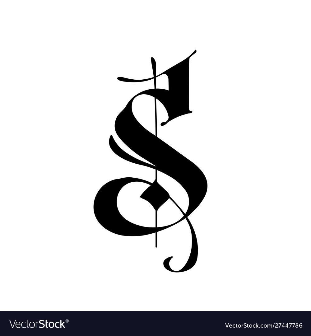 Letter s in gothic style alphabet the symbol Vector Image