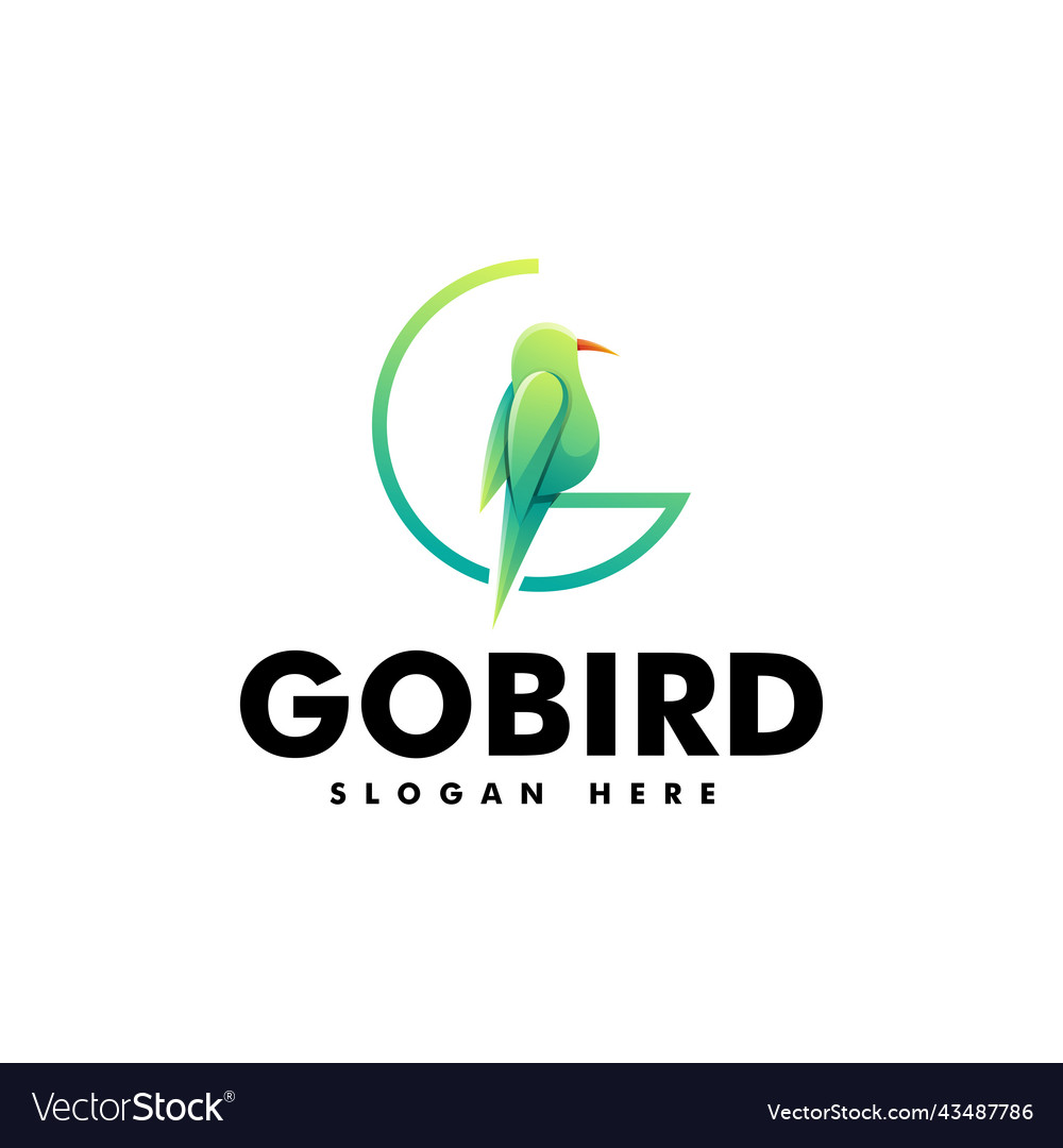 Logo letter g bird gradient colorful style