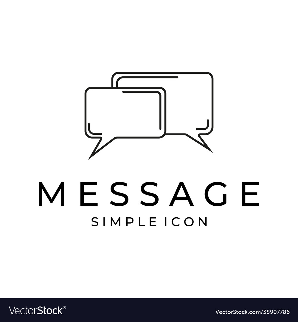 Message or mail logo line art simple minimalist vector image Message or mail logo line art simple minimalist