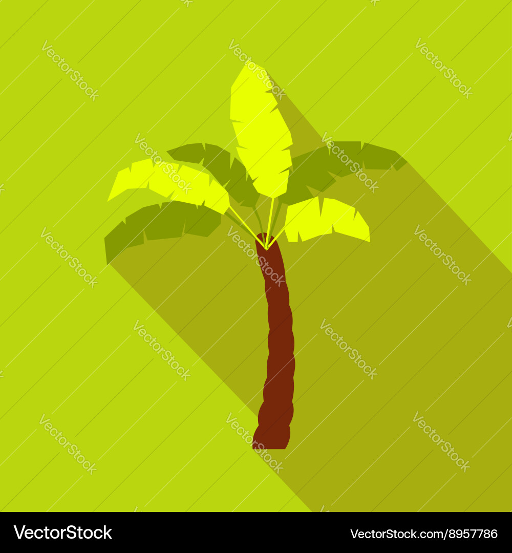 Palm tree icon flat style Royalty Free Vector Image