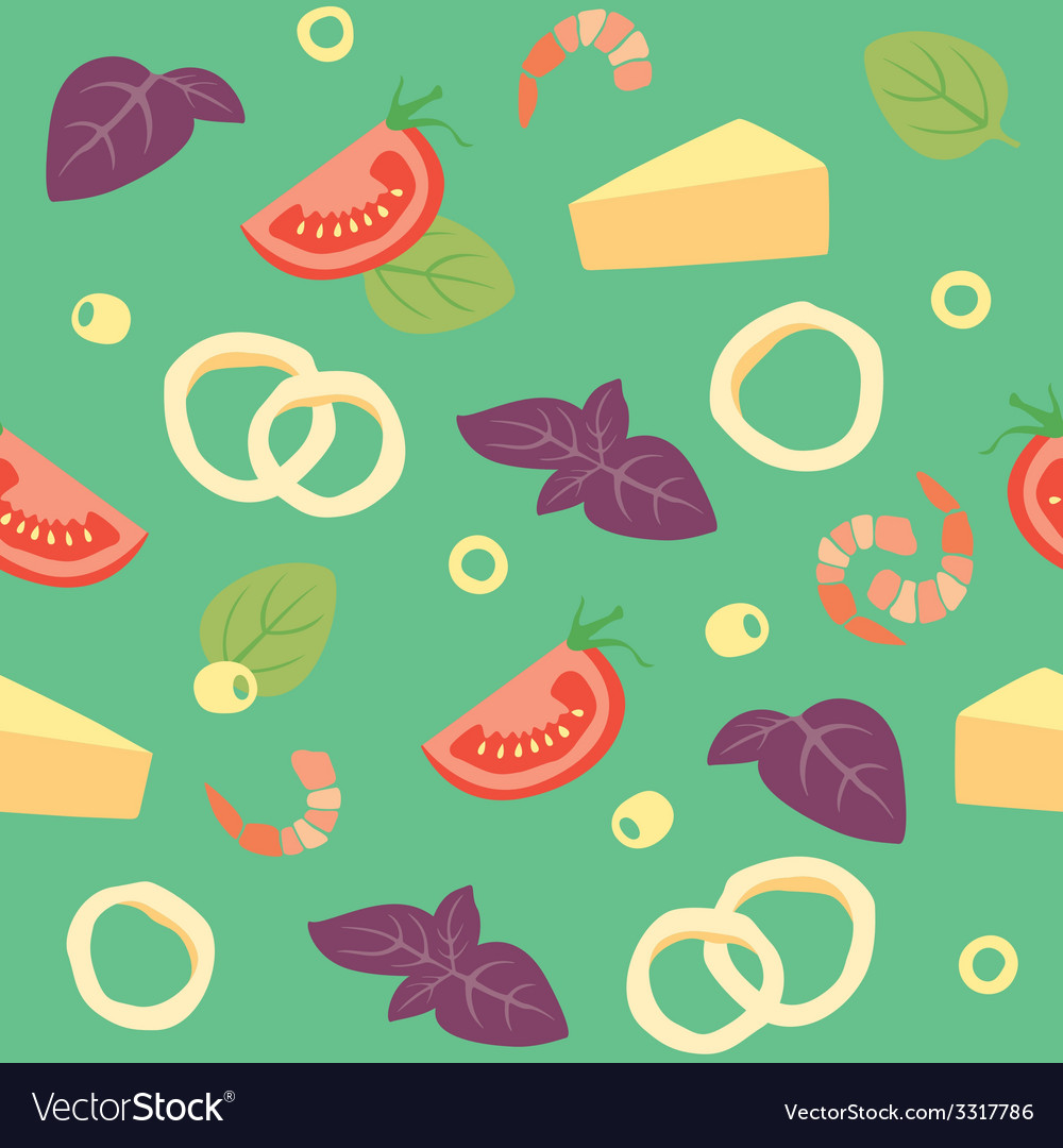 Pizza Seafood Pizza Ai Frutti Di Mare Ingredients Vector Image