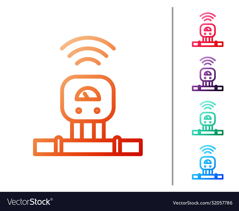 Red line smart sensor system icon isolated Vector Image Red line smart sensor system icon isolated