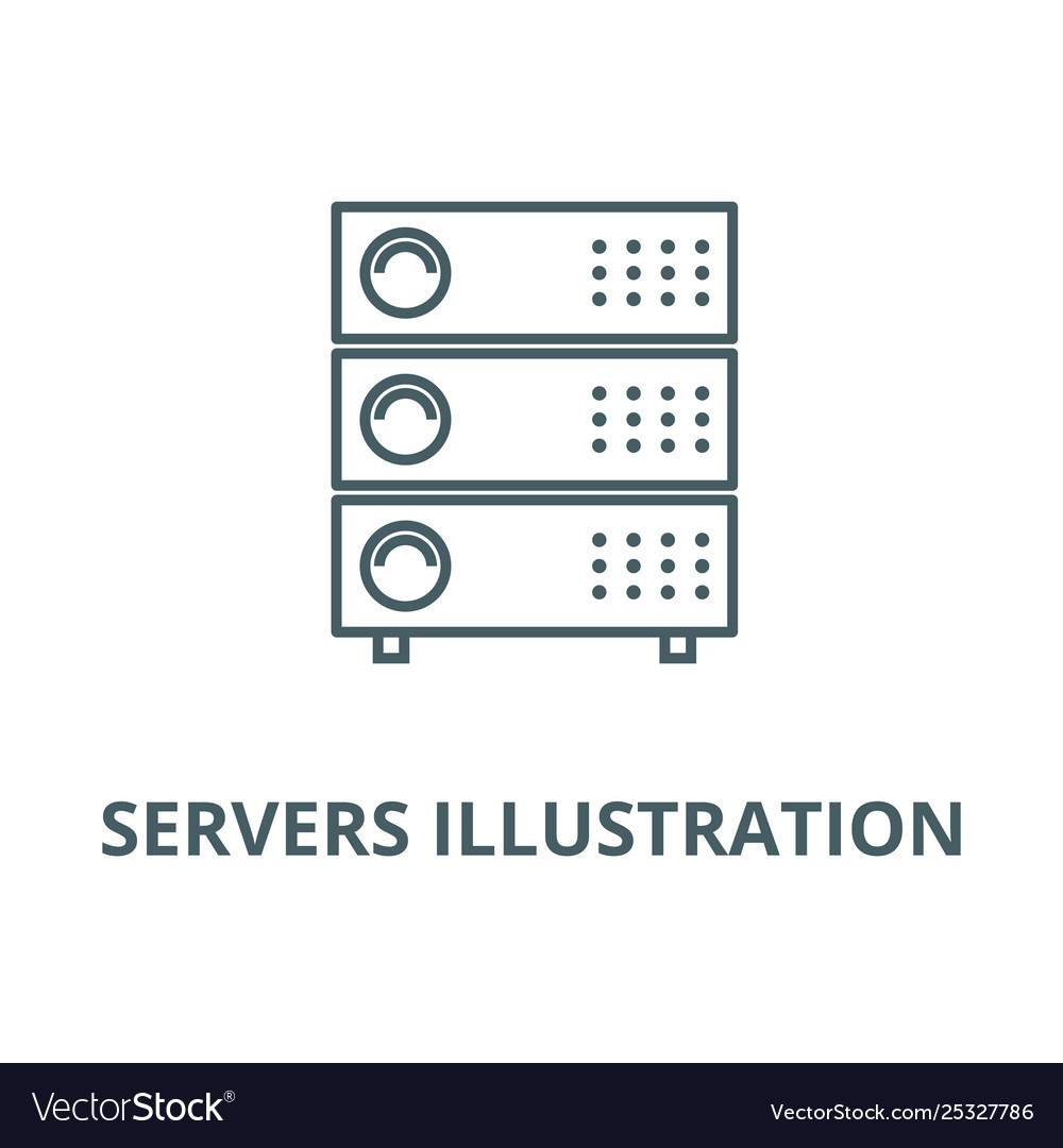 Servers line icon linear