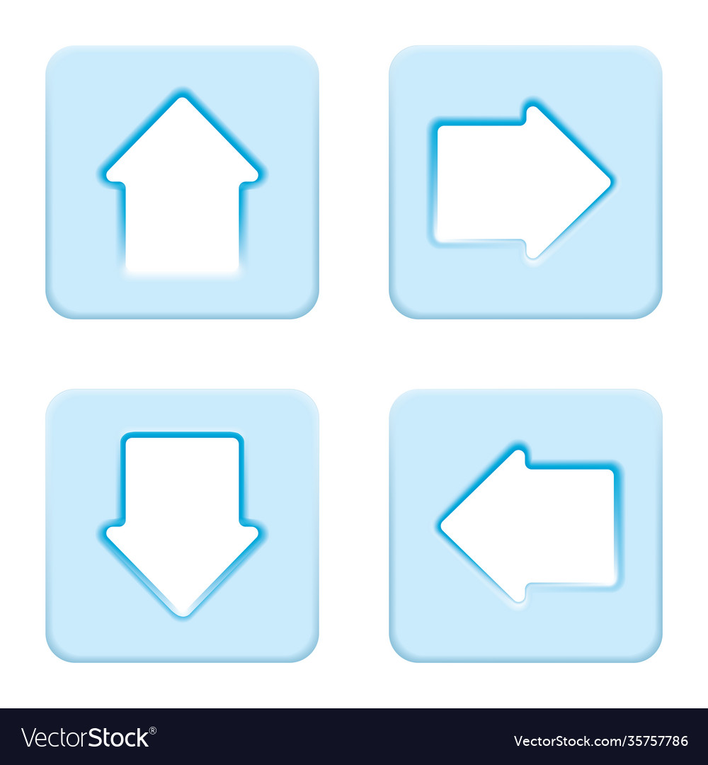 Set buttons with raised icons Vector Image Set buttons with raised icons