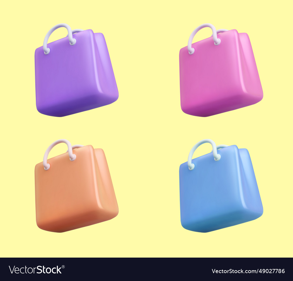 Set of shopping bags with handles classy