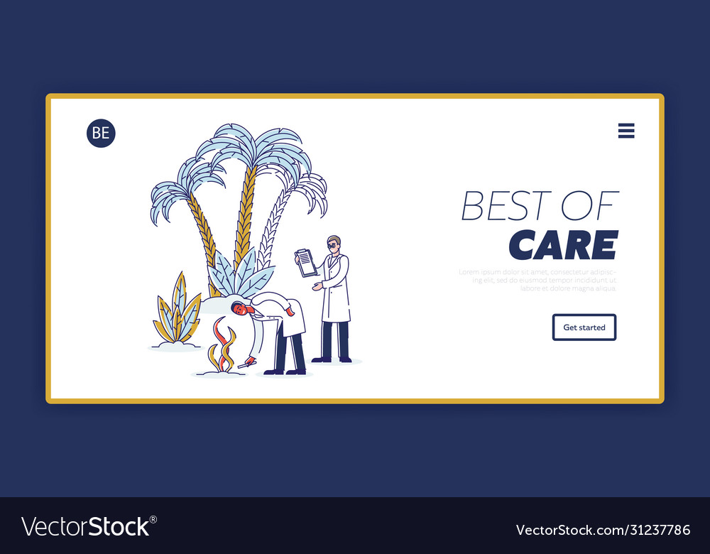 Website landing page technicians fertilize vector image Website landing page technicians fertilize