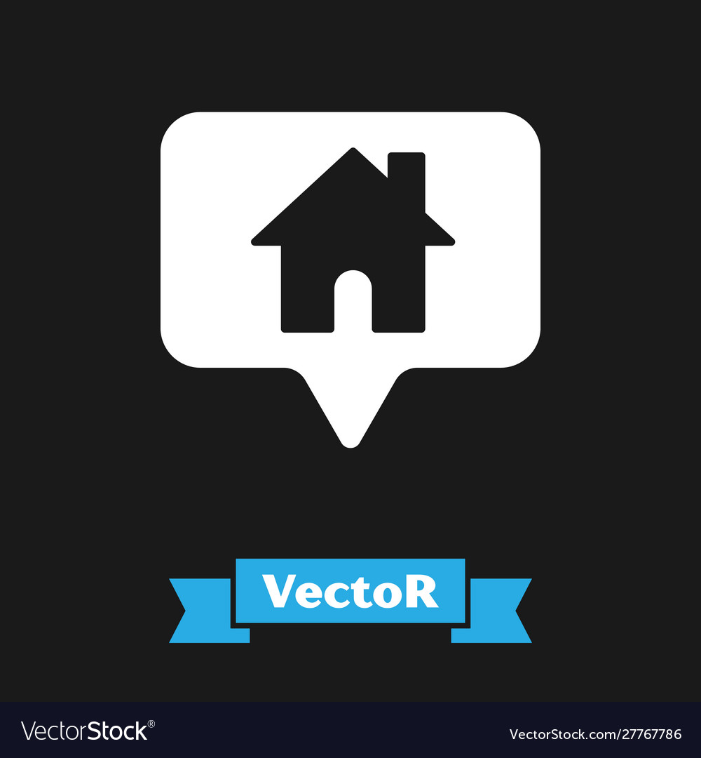 White map pointer with house icon isolated vector image White map pointer with house icon isolated