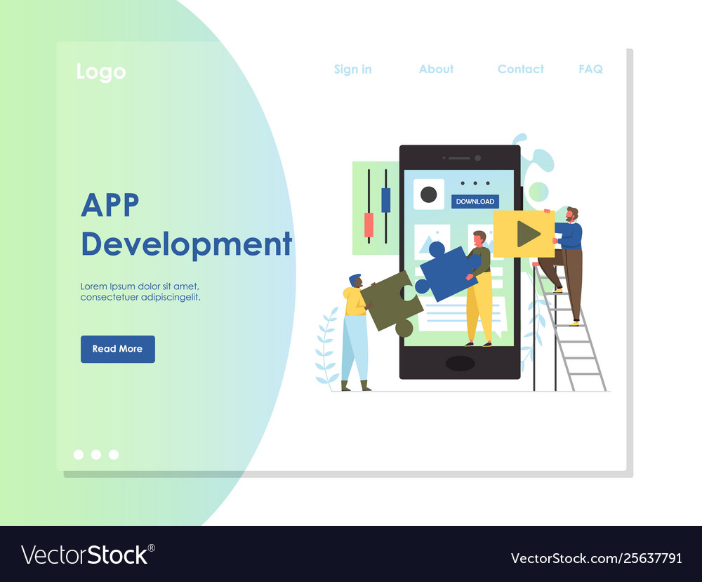 App development website landing page design