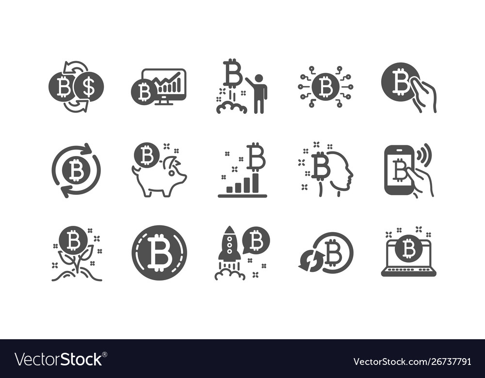 Bitcoin icons blockchain crypto ico