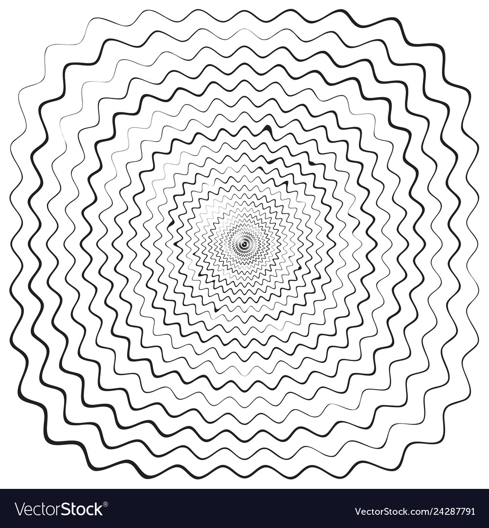 Black and white concentric line circle background Vector Image