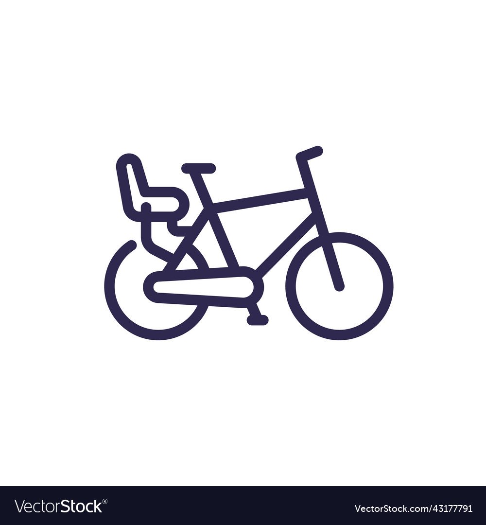 Child seat for bike line icon Royalty Free Vector Image