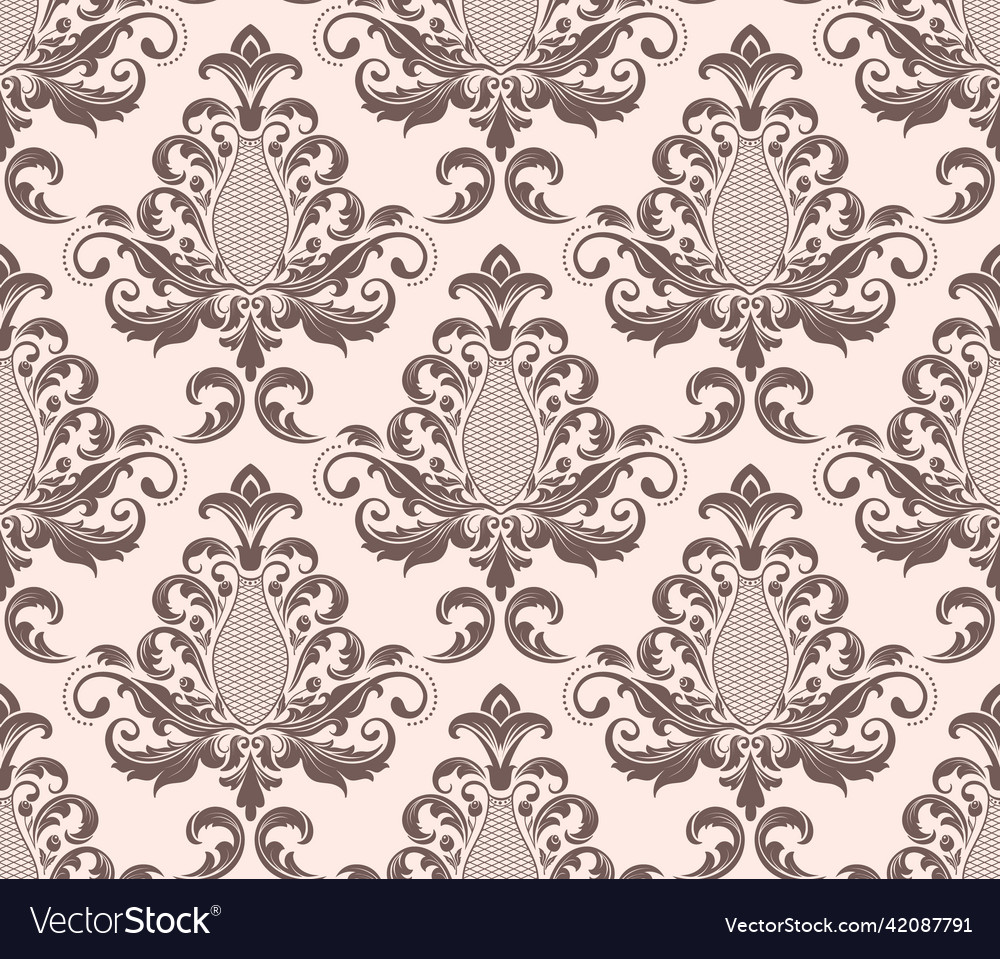 Damask seamless pattern element floral Royalty Free Vector