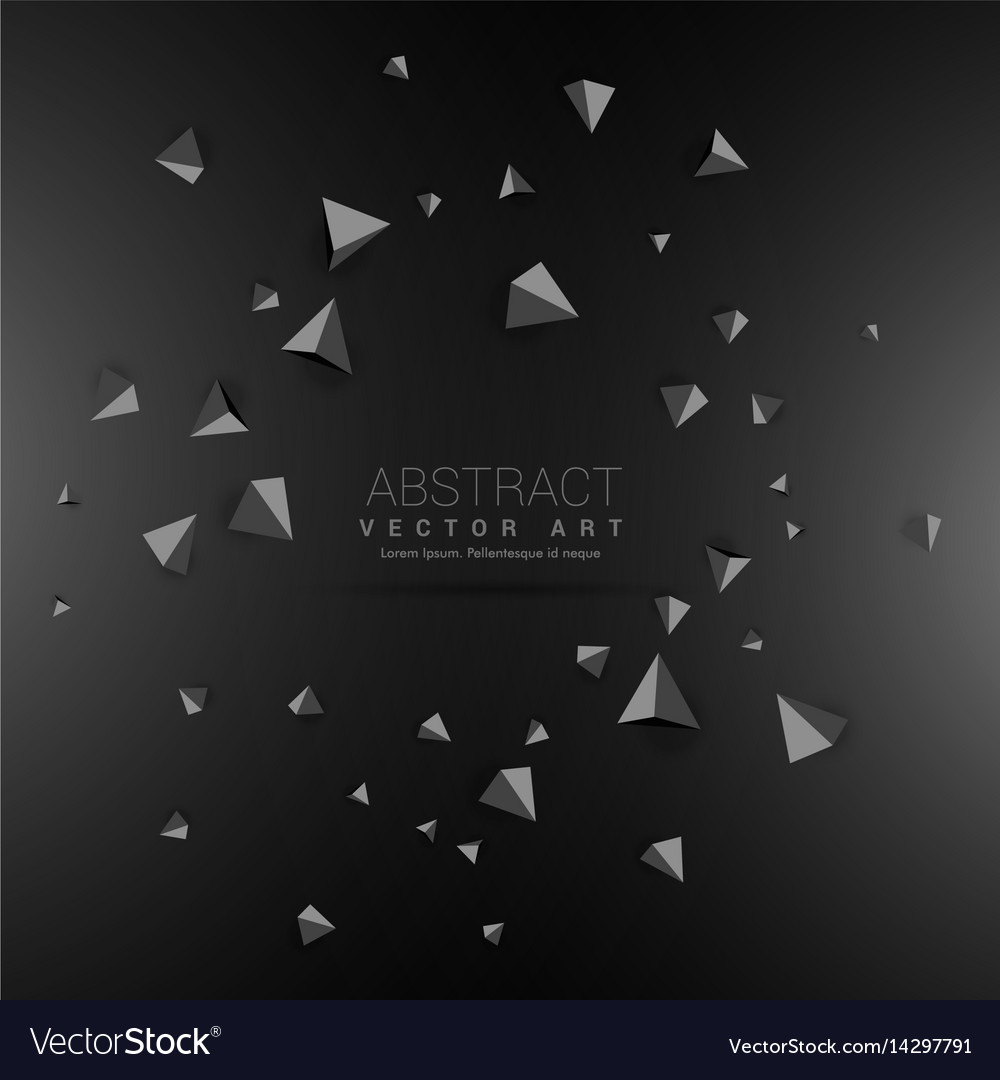 Dark background with 3d triangle shapes