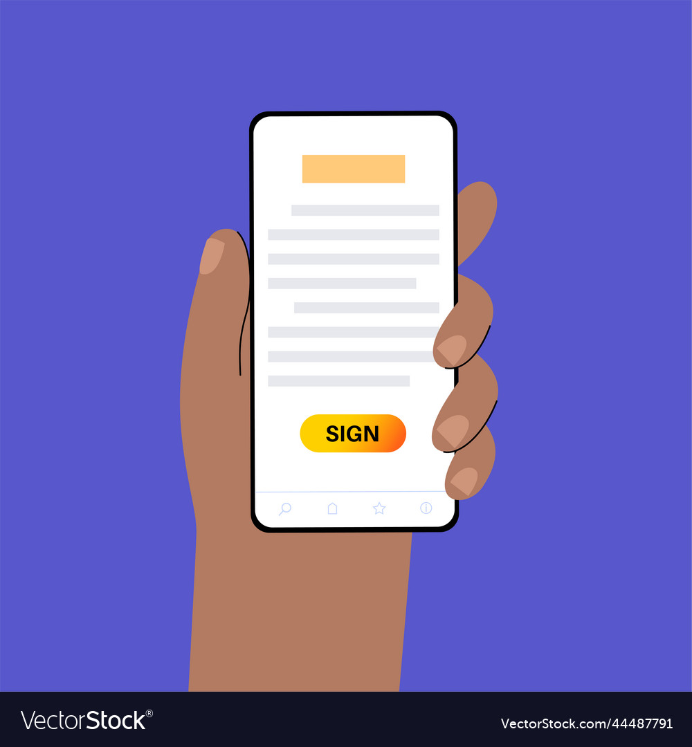 Digital document signing vector image Digital document signing