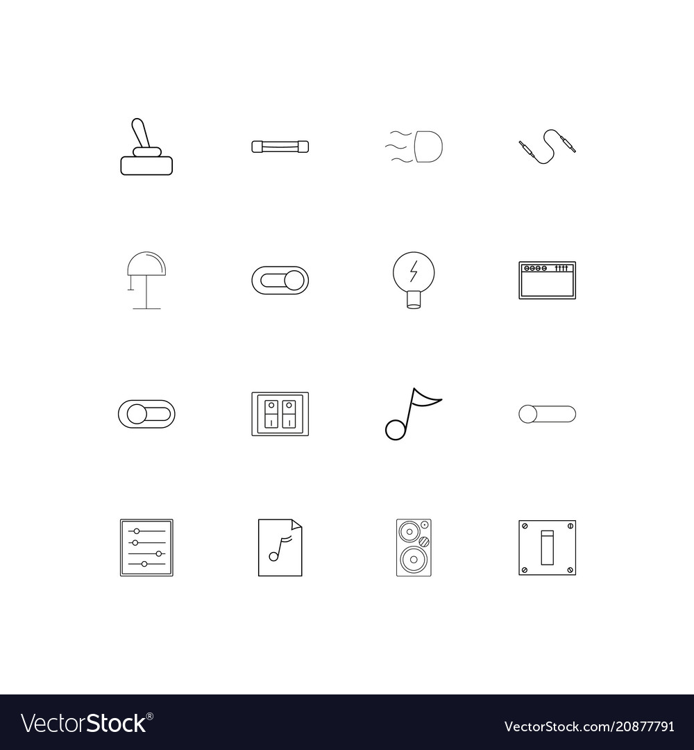 Electrical linear thin icons set outlined simple