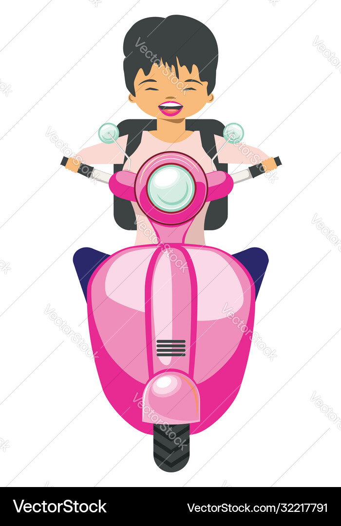 Girl on scooter Royalty Free Vector Image VectorStock