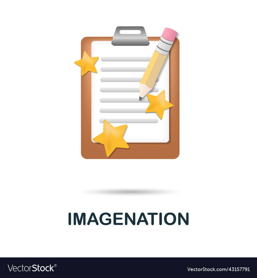 Imagination icon in 3d colored from core values