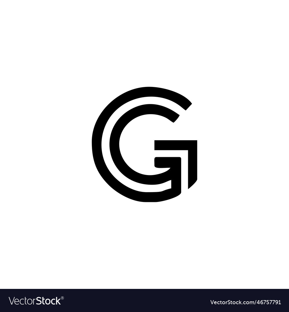 Letter g lines geometric symbol simple logo Vector Image