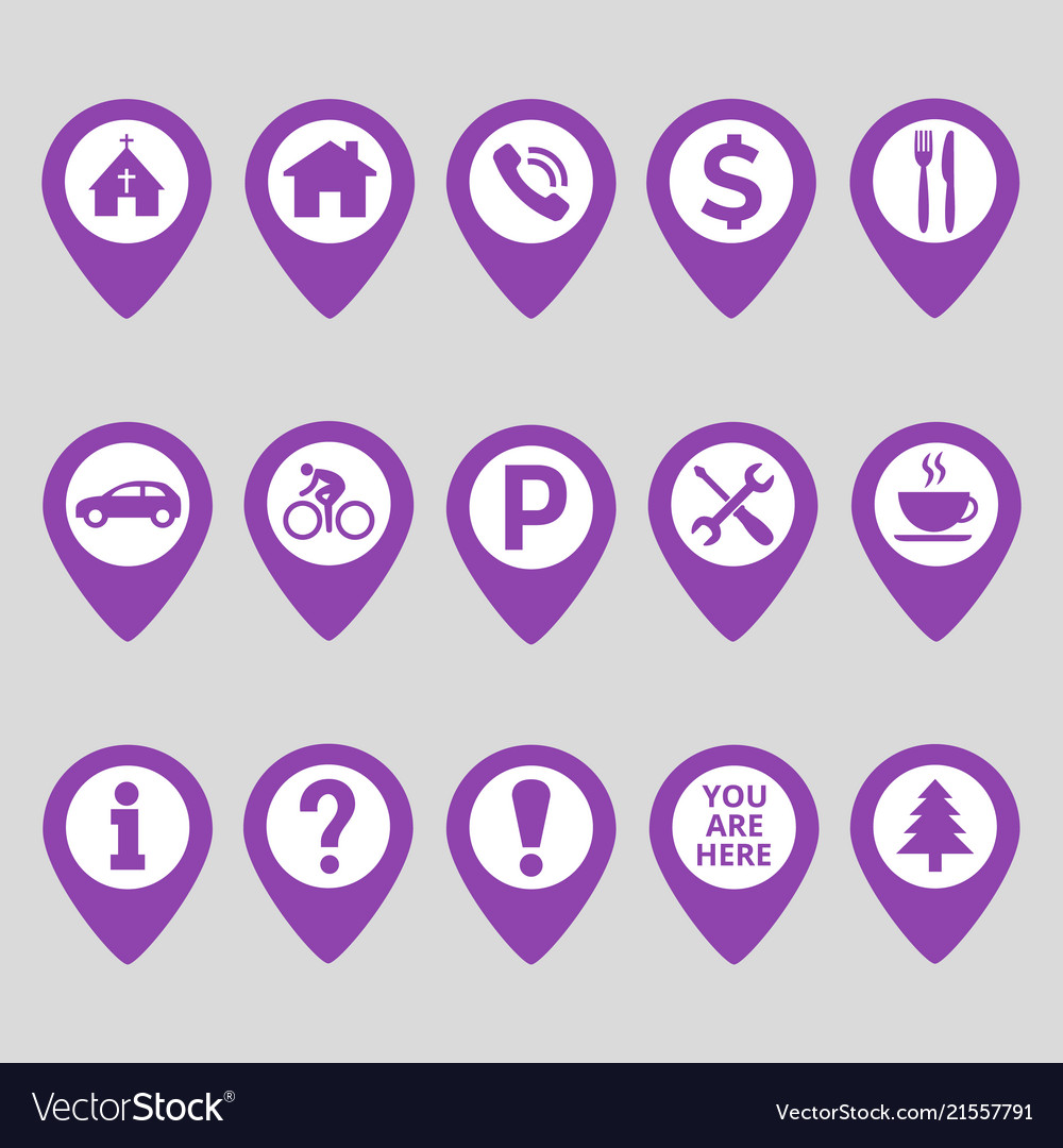 Map Pin Location Icons Set