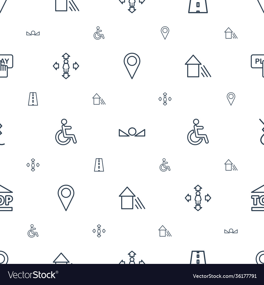 Navigation icons pattern seamless white background