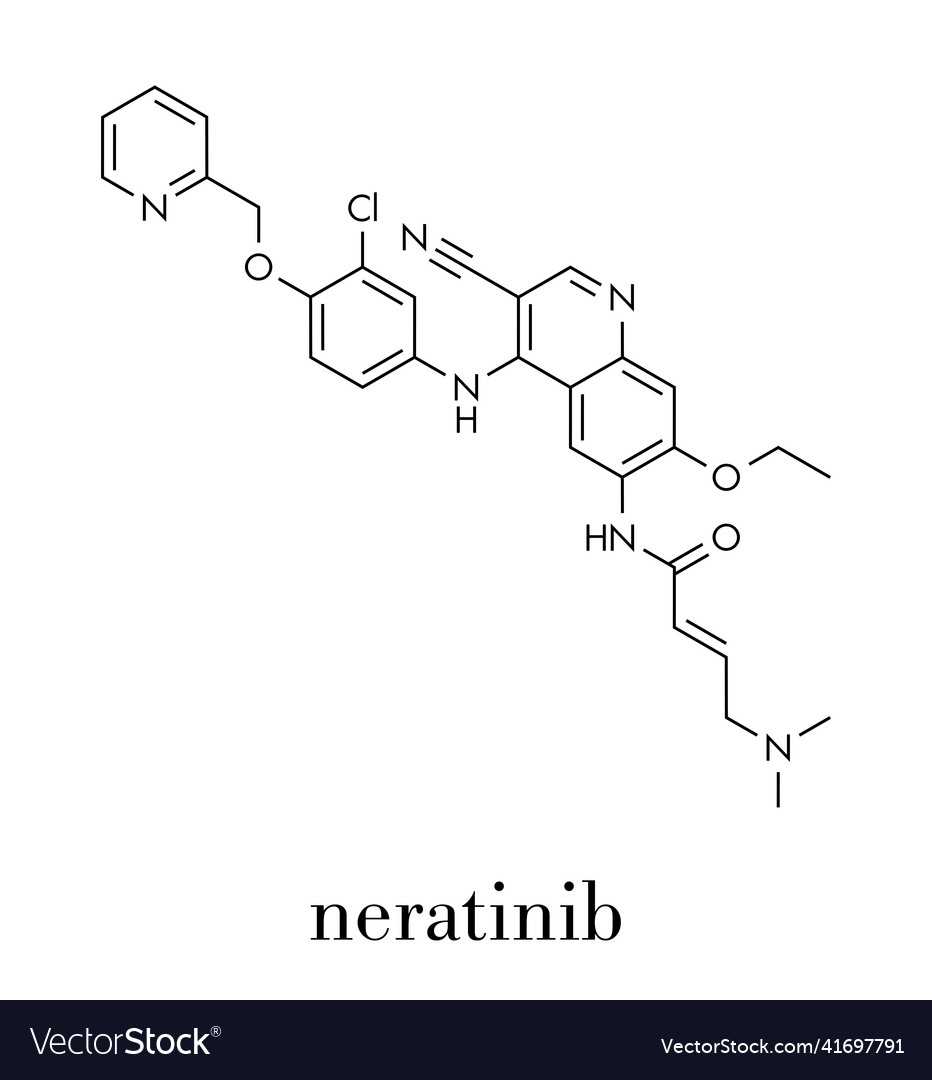 Neratinib Brustkrebs Drogenmolekül Skelett