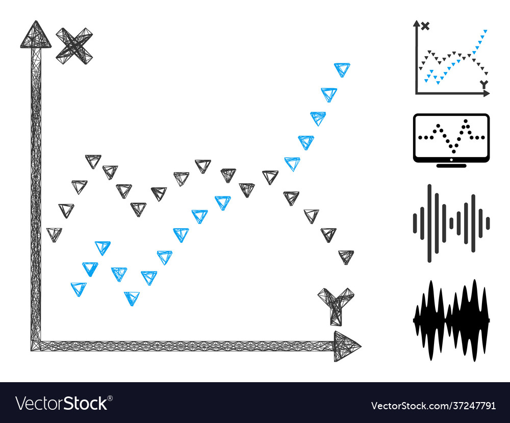 Network dotted functions plot mesh vector image Network dotted functions plot mesh