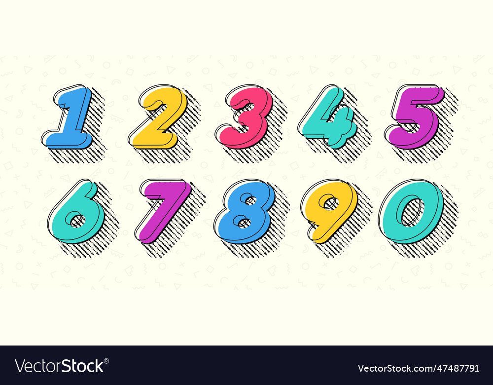 Number Set 3d Style Modern Typography Royalty Free Vector Number Set 3d Style Modern Typography Royalty Free Vector