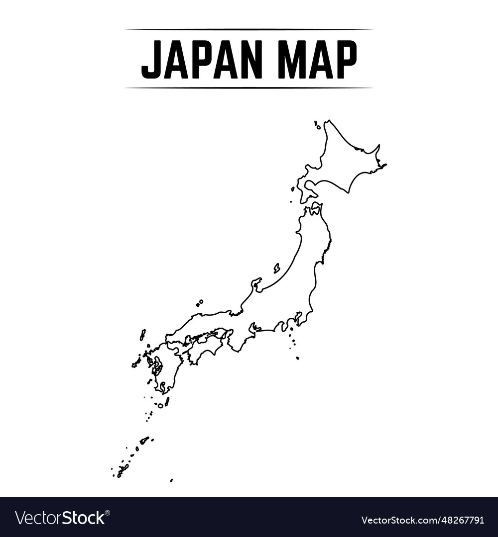 Outline simple map of japan