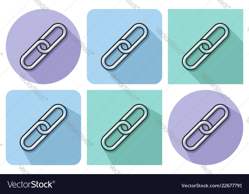 Outlined icon of chain with parallel vector image Outlined icon of chain with parallel