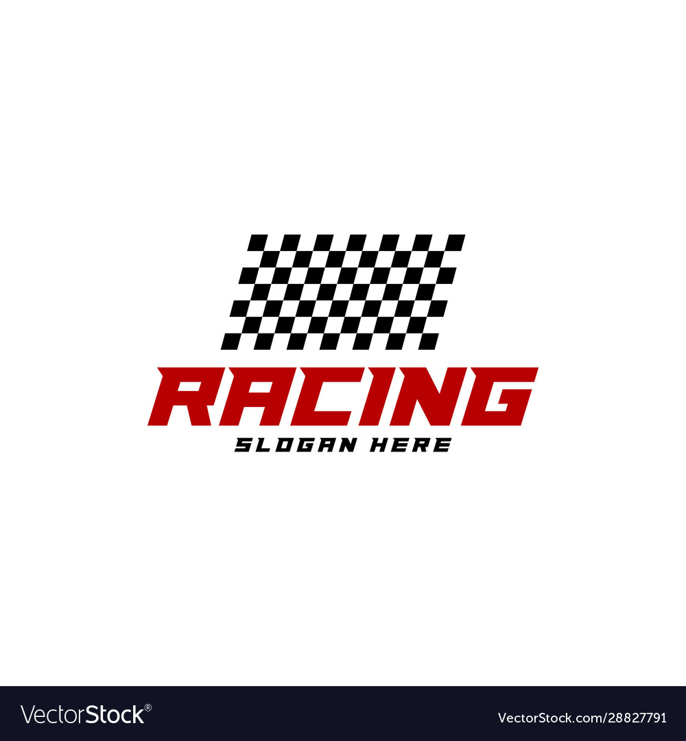 Race flag logo icon racing concept modern