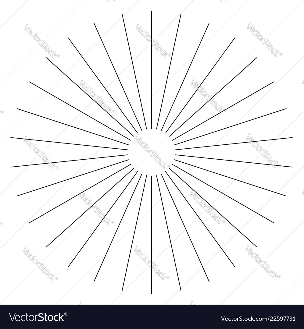 Radial lines abstract geometric element spokes vector image Radial lines abstract geometric element spokes